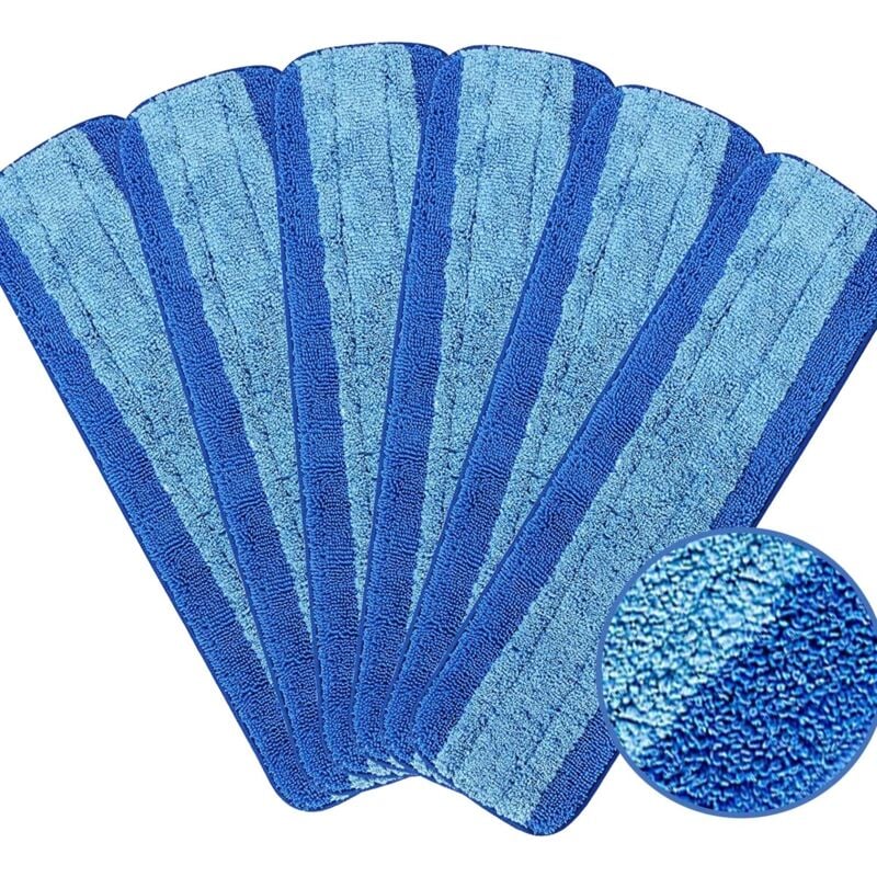 foto del prodotto cyslmuk confezione da 6 panni in microfibra per la pulizia, 18 pollici, riutilizzabili e lavabili, panni di ricambio per bona spray mop, blu