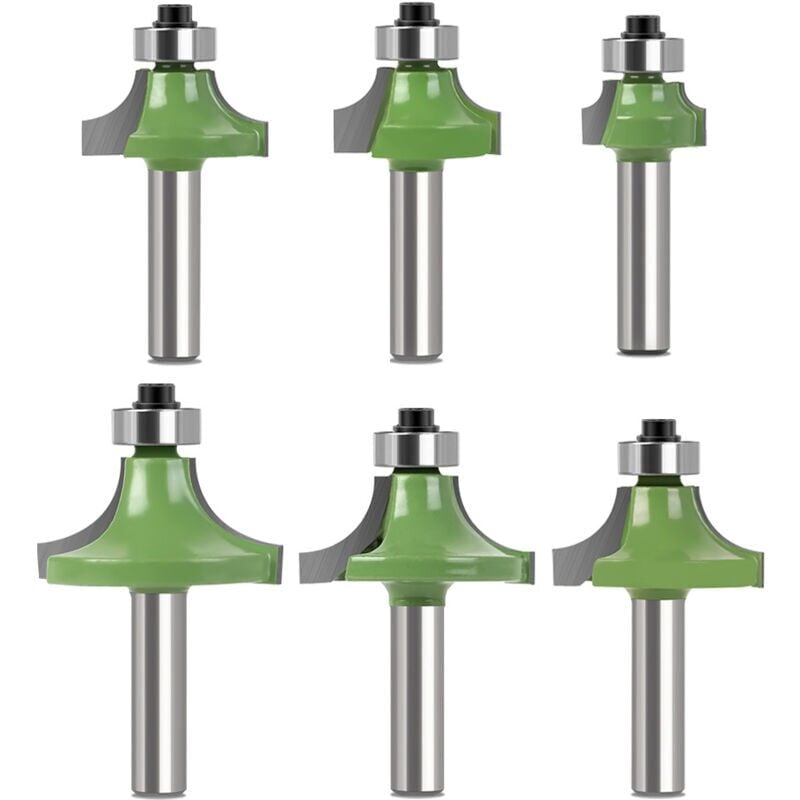 foto del prodotto cyslmuk confezione da 6 punte per fresatrice per legno da 8 mm, punte per fresatrice a quarto di cerchio con gambo da 8 mm, punte per fresatrice