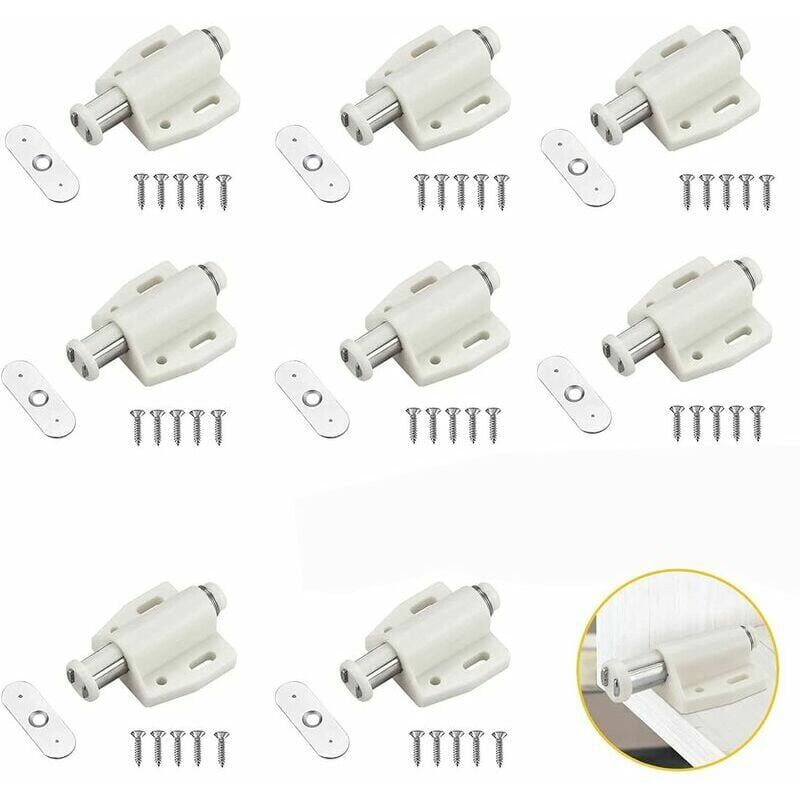 foto del prodotto cyslmuk confezione da 8 chiusure magnetiche a molla per porte, chiusure magnetiche per porte di armadietti a pressione