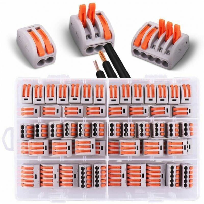 foto del prodotto cyslmuk connettori elettrici da 60 pezzi con leva di controllo, 30 pezzi a 2 vie, 20 pezzi a 3 vie, 10 pezzi a 5 vie