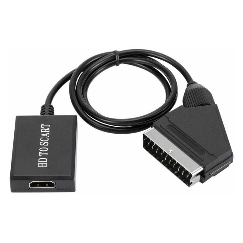 foto del prodotto cyslmuk convertitore da hdmi a scart, adattatore audio video hd 1080p per hdmi a scart sky box stb