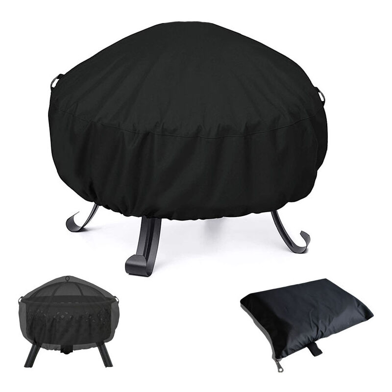 foto del prodotto cyslmuk copertura impermeabile per braciere rotondo per barbecue, 122x46 cm, antivento, antistrappo, in tessuto oxford 210d, per braciere.