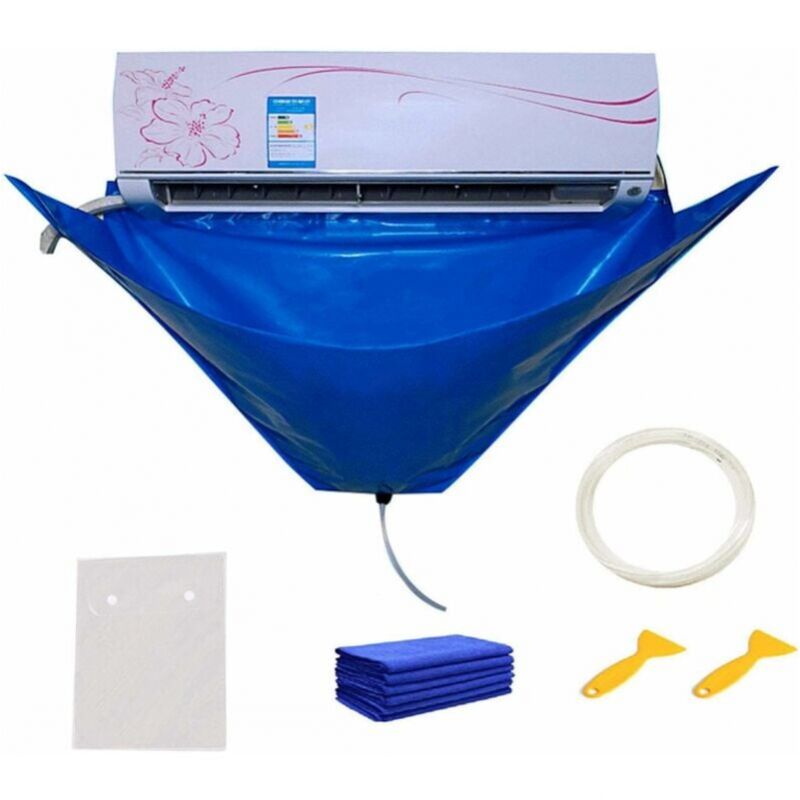 foto del prodotto cyslmuk copertura per la pulizia del condizionatore d aria 130x60cm copertura impermeabile per la pulizia del condizionatore d aria split con tubo