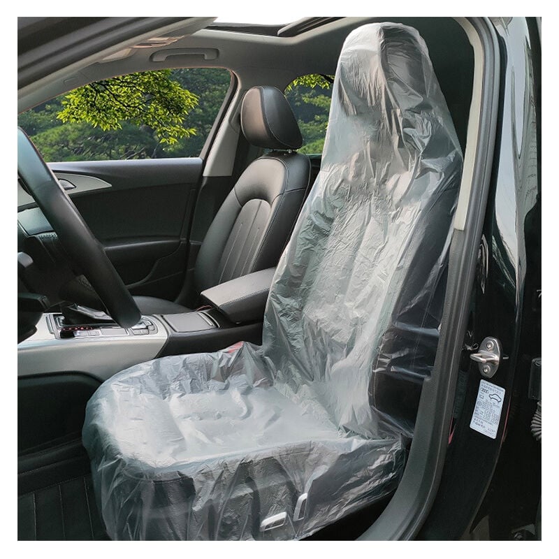 foto del prodotto cyslmuk coprisedili auto monouso da 100 pezzi, protezione per sedili in plastica ultra spessa, 21 g