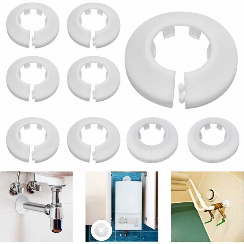 foto del prodotto cyslmuk copritubo per radiatore, rosetta per riscaldamento, copertura foro parete, pavimento, 16 mm 20 mm 25 mm, 24 pezzi bianco ymyny