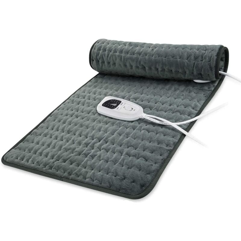 foto del prodotto cyslmuk cuscinetto riscaldante elettrico per alleviare il mal di schiena e gli spasmi grigio scuro, 83 cm x 43 cm 