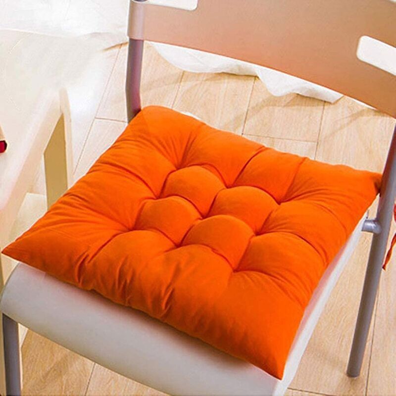 foto del prodotto cyslmuk cuscino per sedia da pranzo 40x40, cuscino per sedia in tinta unita per uso interno ed esterno arancione ymyny