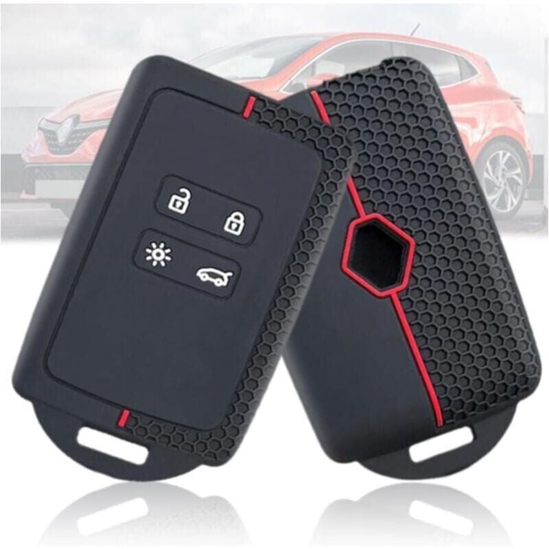 foto del prodotto cyslmuk custodia per chiave auto per renault clio megane koleos kadjar kangoo twingo talisman captur espace dacia duster silicone 3 pulsanti