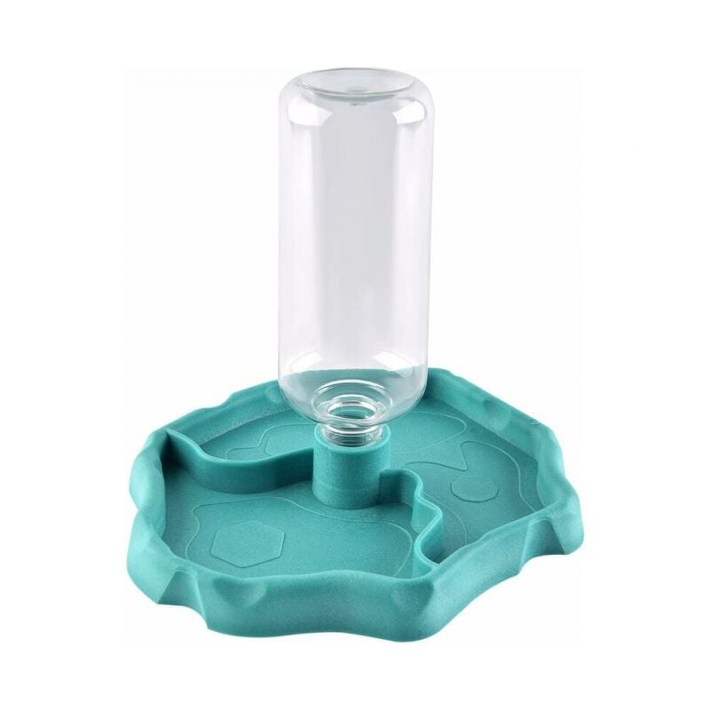 foto del prodotto cyslmuk distributore di acqua per rettili blu, 2 in 1, ciotola per cibo anti traboccamento, ciotola di plastica per cibo per tartarughe e gechi