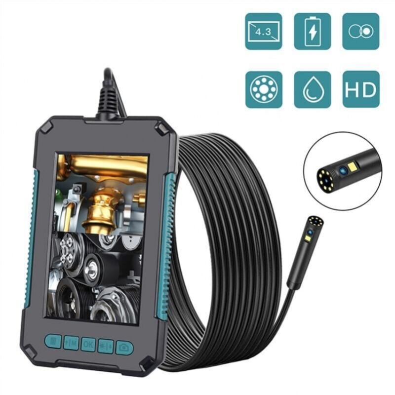 foto del prodotto cyslmuk endoscopio industriale, telecamera di ispezione endoscopica a doppia testa, endoscopio digitale a doppia lente hd 1080p, schermo lcd da 4,3