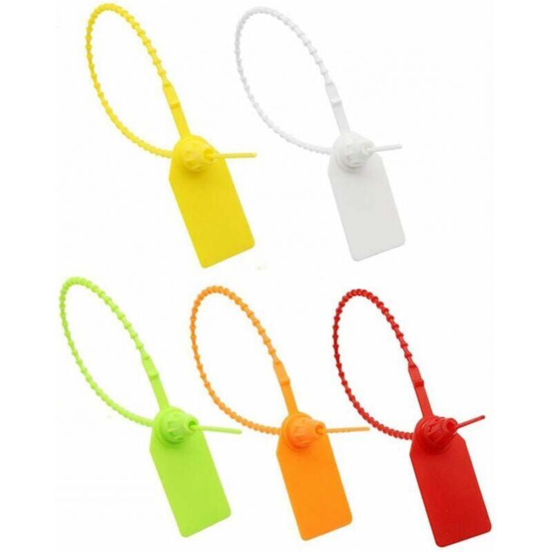 foto del prodotto cyslmuk etichette per fascette stringicavo, 100 pezzi etichette per fascette stringicavo in plastica, etichette autobloccanti, per abbigliamento,