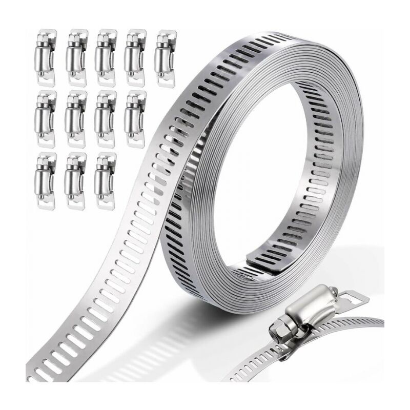 foto del prodotto cyslmuk fascetta stringitubo, fascetta stringitubo in acciaio inox 304, fascetta stringitubo regolabile, fascetta stringitubo in acciaio inox, 3