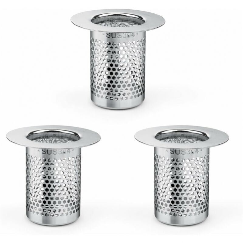 foto del prodotto cyslmuk filtro per capelli da doccia, 3 pezzi in acciaio inox, filtro per capelli da doccia, filtro per lavello da cucina, balcone, 5,5 5 cm,