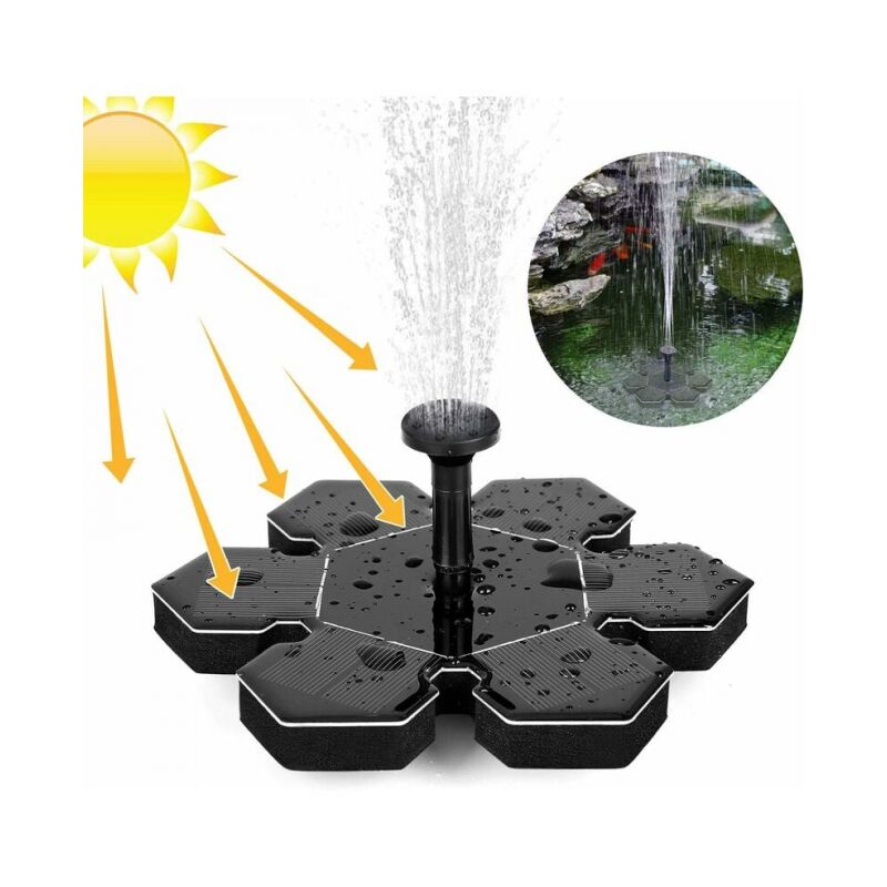 immagine 0 del prodotto cyslmuk fontana solare da 1,5 w, pompa solare per acqua, pompa solare per laghetto con batteria e 4 ugelli, pompa solare per fontana, mini fontana