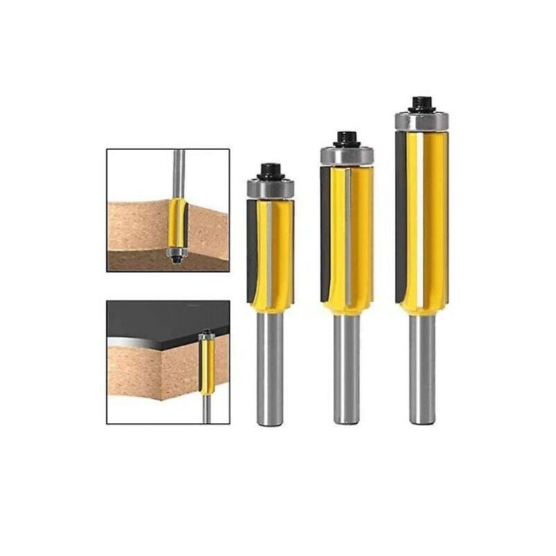 foto del prodotto cyslmuk fresa per legno con gambo da 8 mm con 4 lame, set di frese per finitura da 3 pezzi ymyny