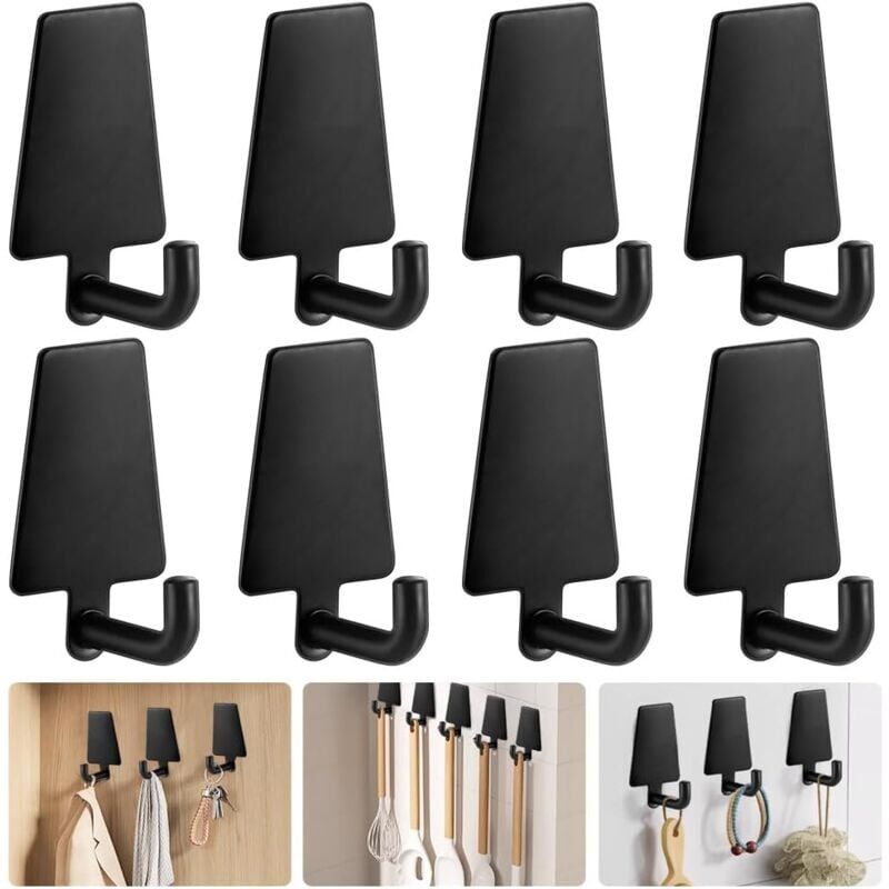 foto del prodotto cyslmuk ganci autoadesivi in acciaio inossidabile da 8 pezzi, ganci adesivi resistenti per porte da parete, ganci adesivi per cappotti, ganci per