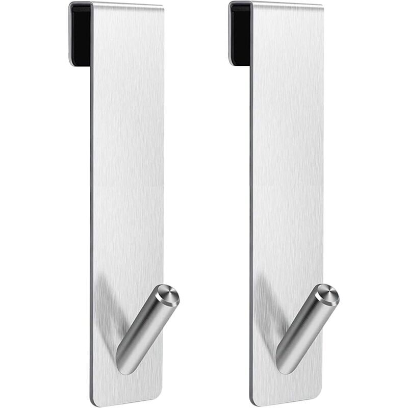 foto del prodotto cyslmuk ganci per porta doccia 2 pezzi ganci per asciugamani senza diamanti, ganci per porta doccia in vetro senza cornice argento 7 pollici 