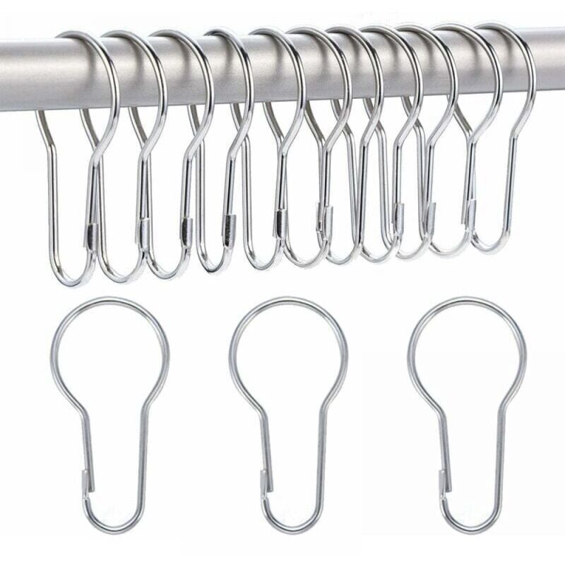 foto del prodotto cyslmuk ganci per tenda da doccia con anello da 40 pezzi da 2,2 mm per ordinare e organizzare, ganci per tenda con anello di sollevamento ymyny