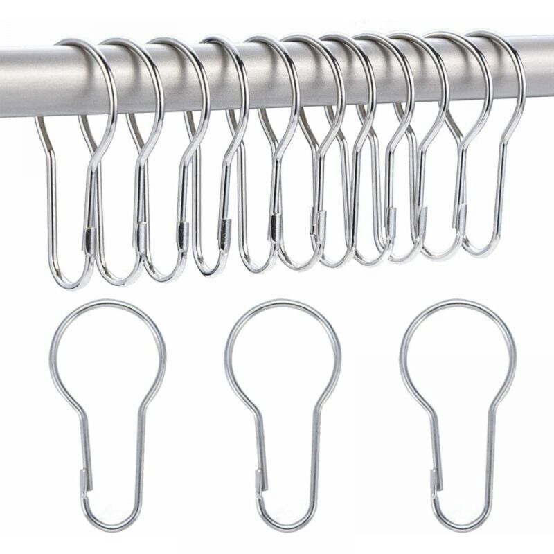 foto del prodotto cyslmuk ganci per tenda da doccia, confezione da 40, 2 mm, per ordinare e organizzare, ganci per tenda con anello di sollevamento