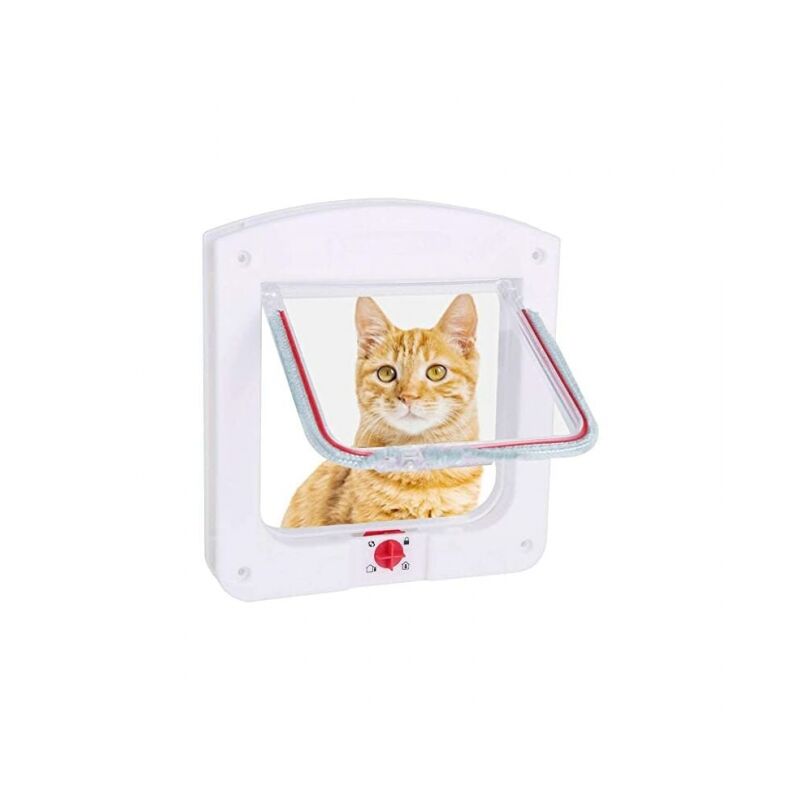 foto del prodotto cyslmuk gattaiole e porte manuali bianche, gattaiole per gatti e cani, gattaiole piccole, microchip, bloccabili in 4 modi, facili da installare