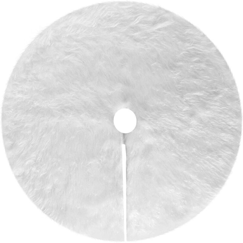 foto del prodotto cyslmuk gonna per albero di natale in peluche da 78 cm, gonna per albero di natale bianca innevata, base per albero di natale bianca 