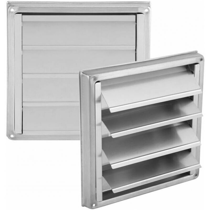 foto del prodotto cyslmuk griglia di ventilazione da 100 mm griglia di ventilazione esterna quadrata in acciaio inossidabile con lamelle mobili adatta per