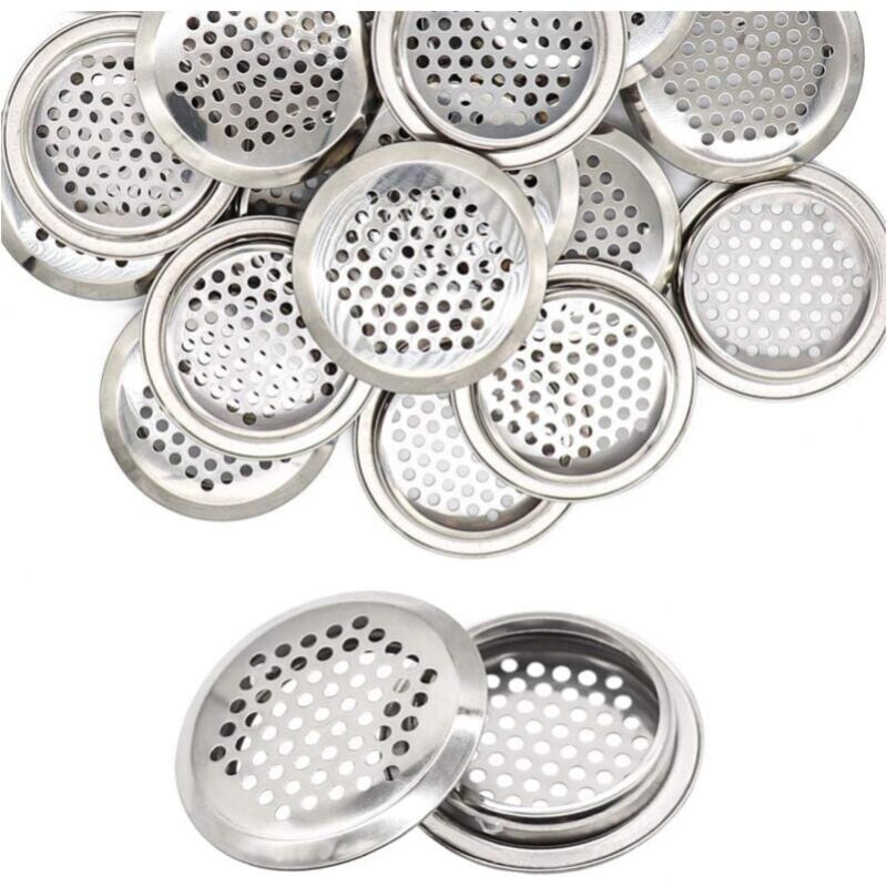 foto del prodotto cyslmuk griglia di ventilazione rotonda in acciaio inossidabile argentato da 53 mm, 20 pezzi, per cucina, bagno, armadio, libreria, scarpiera