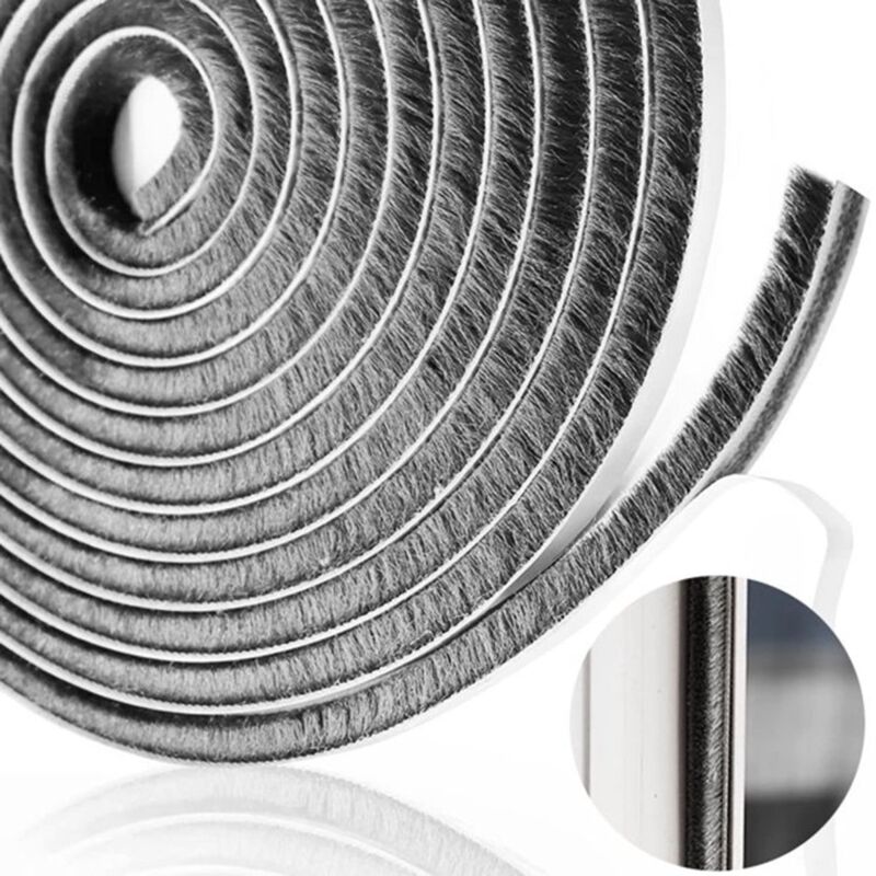 foto del prodotto cyslmuk guarnizione a spazzola guarnizione per porta autoadesiva 9 mm x 15 mm x 6 m guarnizione per porta per sigillare porte, finestre,