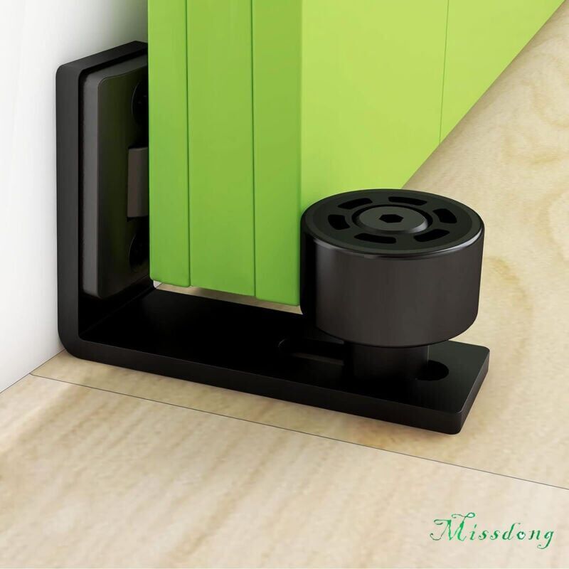 foto del prodotto cyslmuk guida per pavimento regolabile nera, guida inferiore per parete porta per porta scorrevole in legno ymyny