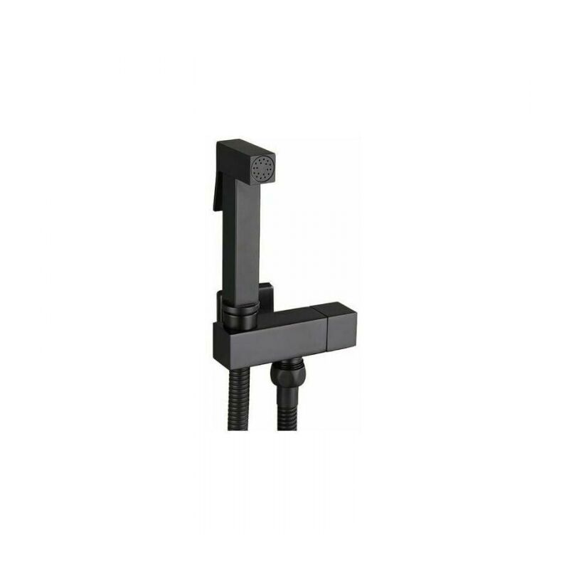 foto del prodotto cyslmuk kit completo di spruzzatore per wc in ottone, colore nero, per una maggiore igiene personale e comfort.