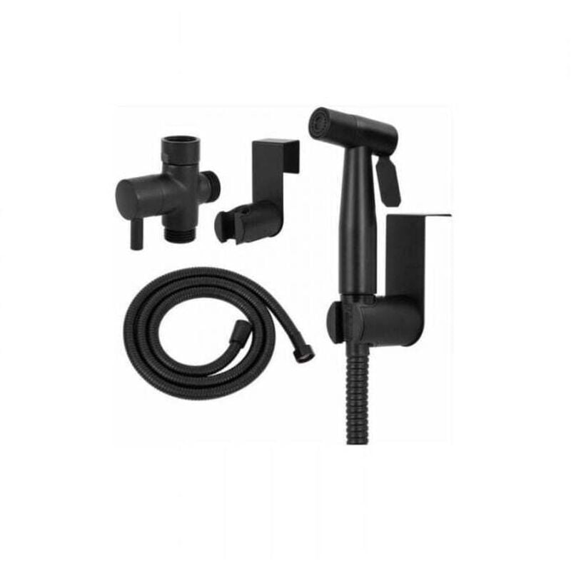 foto del prodotto cyslmuk - kit completo per doccetta per wc nero, kit doccetta per wc, spruzzatore per igiene personale quotidiana, doccetta per wc con tubo flessibile, nero ymyny