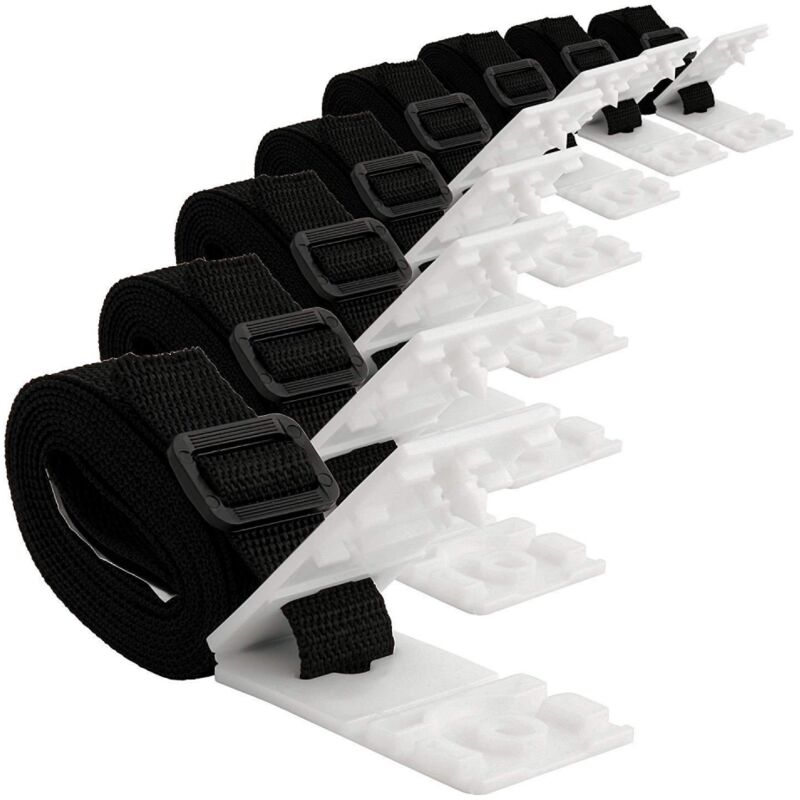 foto del prodotto cyslmuk kit di fissaggio per avvolgicavo per copertura solare per piscina con 8 cinghie adesive in nylon e linguette, 8 piastre per cavi, 8 fibbie