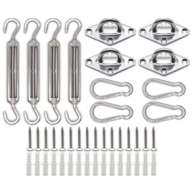 foto del prodotto cyslmuk kit di fissaggio per vele ombreggianti, kit di ferramenta per vele ombreggianti 304, adatto per vele ombreggianti quadrate, teli