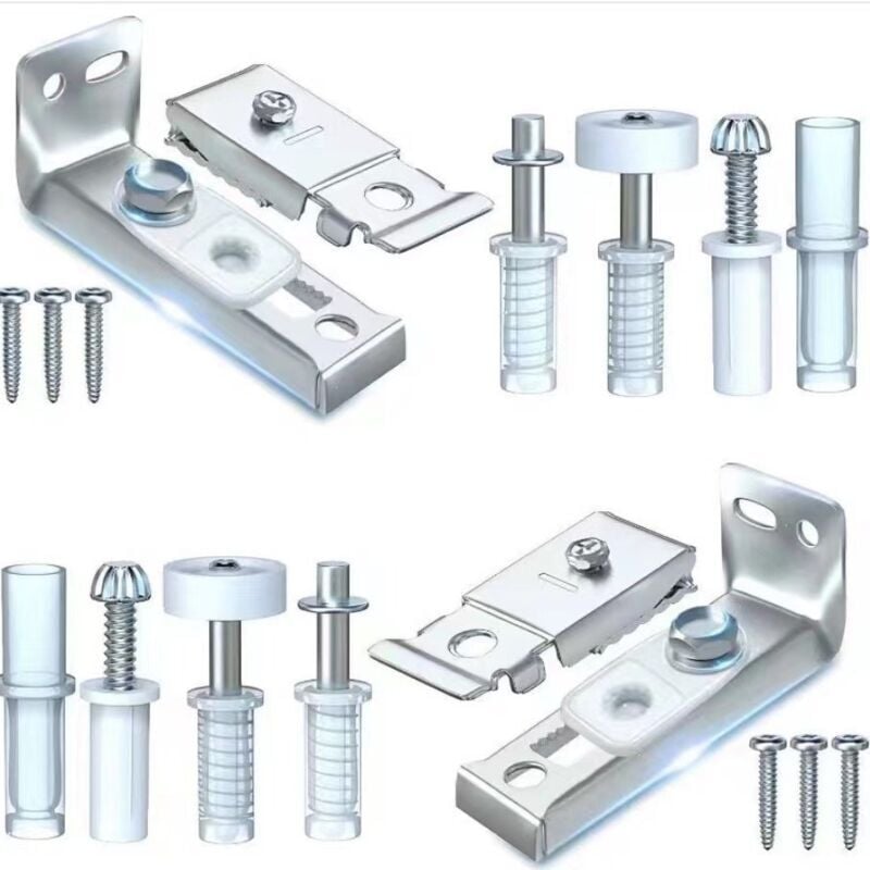 foto del prodotto cyslmuk kit di riparazione per ferramenta per porte pieghevoli 2 pezzi di ricambio per porte scorrevoli pieghevoli per armadio, include staffa