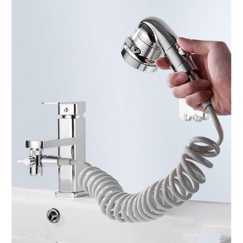 foto del prodotto cyslmuk kit doccetta per lavandino, rubinetto per bagno portatile con 3 modalit di spruzzo per lavaggio dei capelli, bagno, lavanderia,