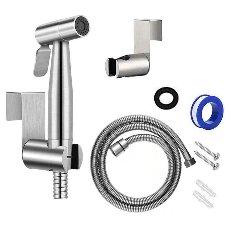foto del prodotto cyslmuk kit doccia per wc miscelatore termostatico soffione doccia con spruzzatore manuale per igiene personale antiscottatura in ottone cromato