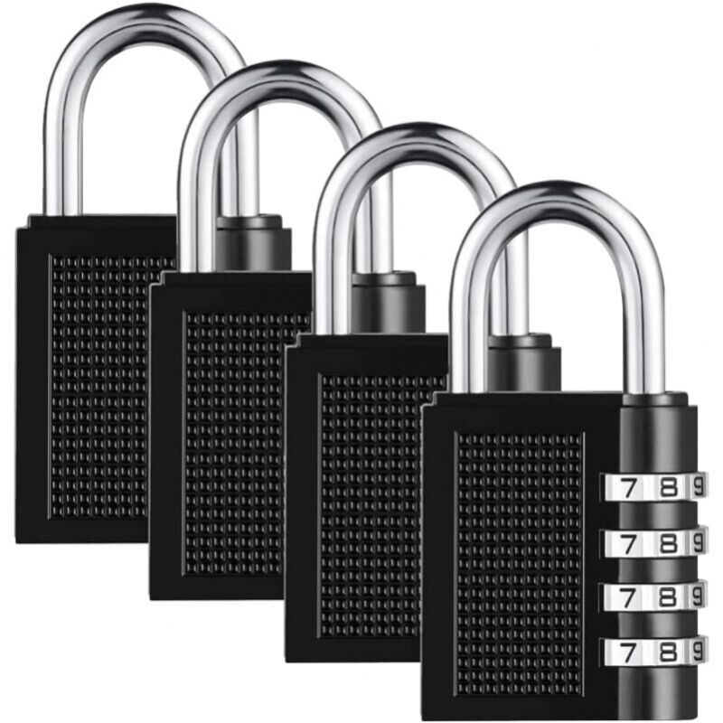 foto del prodotto cyslmuk lucchetto a combinazione a 4 cifre, confezione da 4, codice di combinazione resistente per famiglie, scuole, aziende, armadietti per