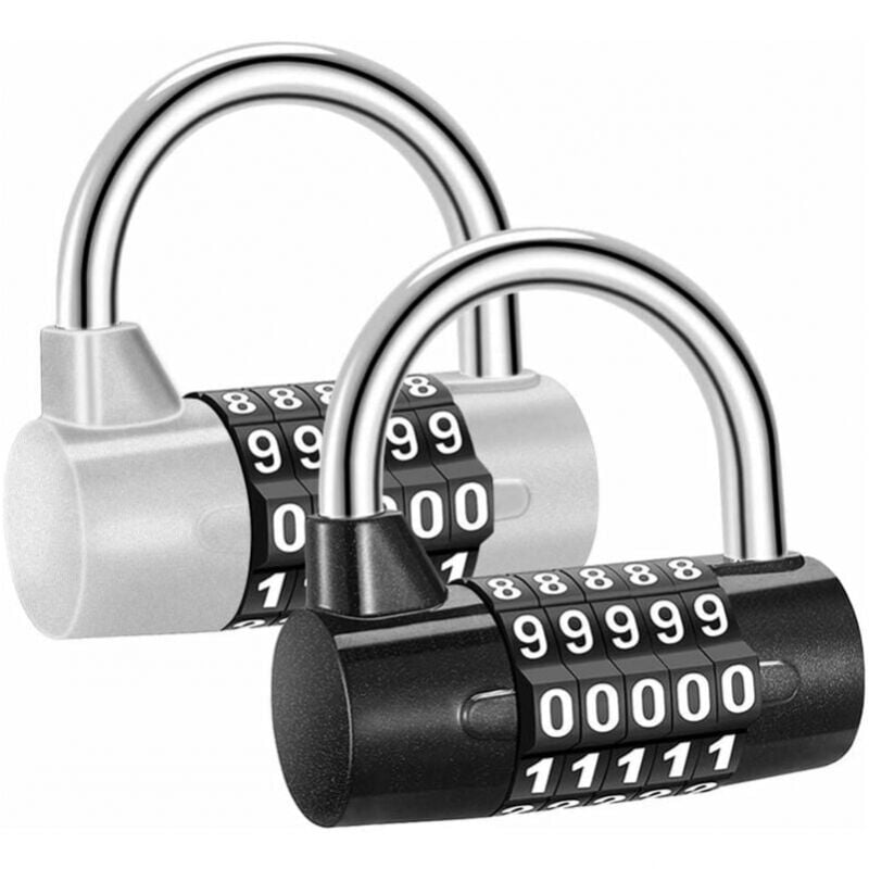 foto del prodotto cyslmuk lucchetto, lucchetto con codice, con lucchetto a 5 cifre, lucchetto con codice da 2 pezzi, lucchetto a combinazione