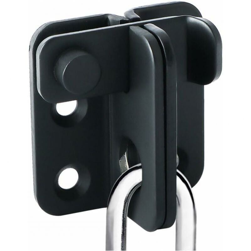 foto del prodotto cyslmuk lucchetto per porta scorrevole, gancio per serratura, fibbia, antifurto, acciaio inossidabile, finitura nero opaco