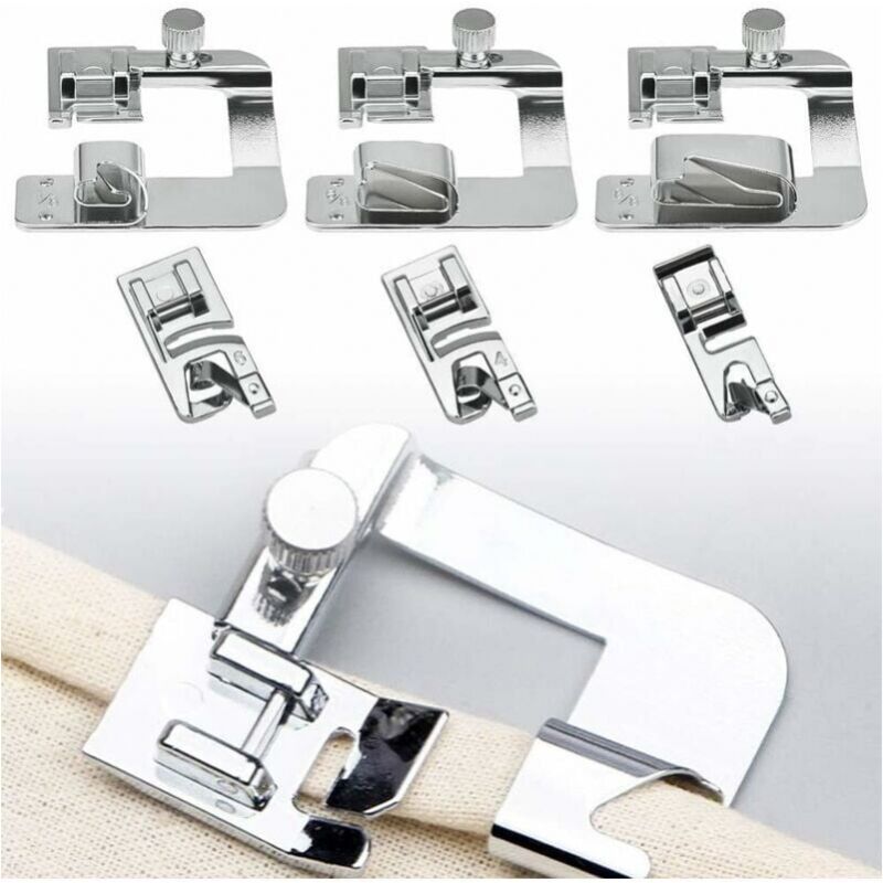 foto del prodotto cyslmuk macchina da cucire 7307 orlo 3 4 6 mm 6290 orlo 4 8 6 8 8 8 pollici set piedino premistoffa