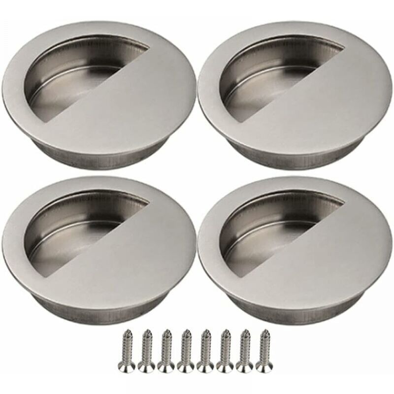 foto del prodotto cyslmuk maniglia per porta scorrevole in argento da 4 pezzi, maniglia per porta scorrevole da 40 mm, maniglia incassata per porta scorrevole per