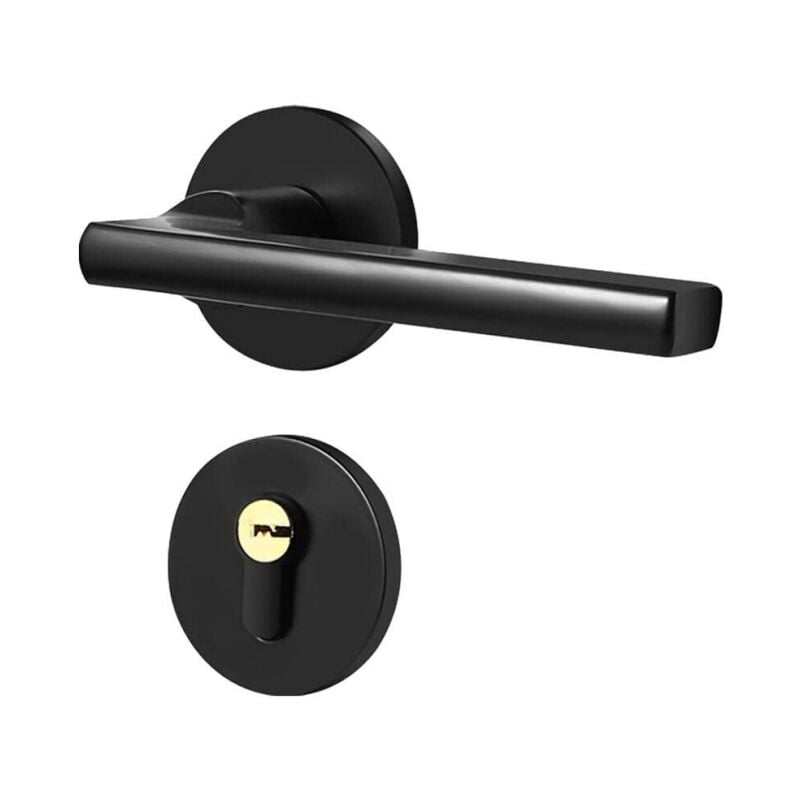 foto del prodotto cyslmuk maniglia per porta singola, maniglia per porta nera bb wc pz design maniglia per porta interna maniglia per porta in alluminio con design