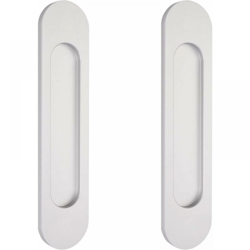 foto del prodotto cyslmuk maniglie ovali autoadesive per porte scorrevoli argentate 15 cm , in alluminio a filo, non necessitano di foratura
