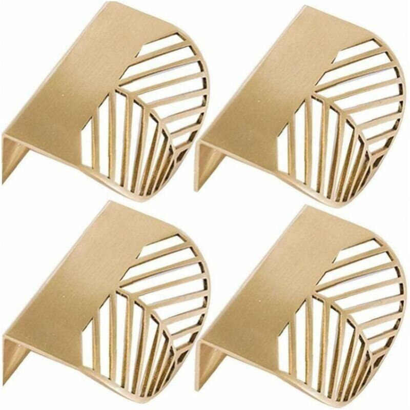 foto del prodotto cyslmuk maniglie per mobili a forma di foglia in ottone dorato, maniglie per mobili da cucina, maniglie per porte e cassetti in rame