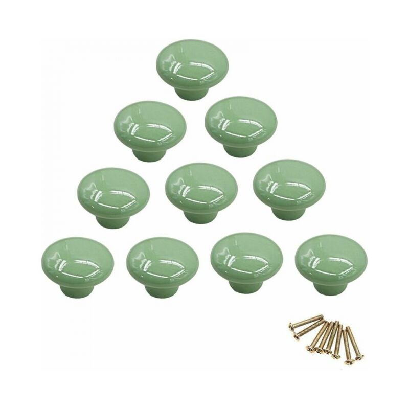 foto del prodotto cyslmuk maniglie pomelli in porcellana tondi verdi, pomelli per mobili, pomelli per cassetti, pomelli in ceramica, ristrutturazione di