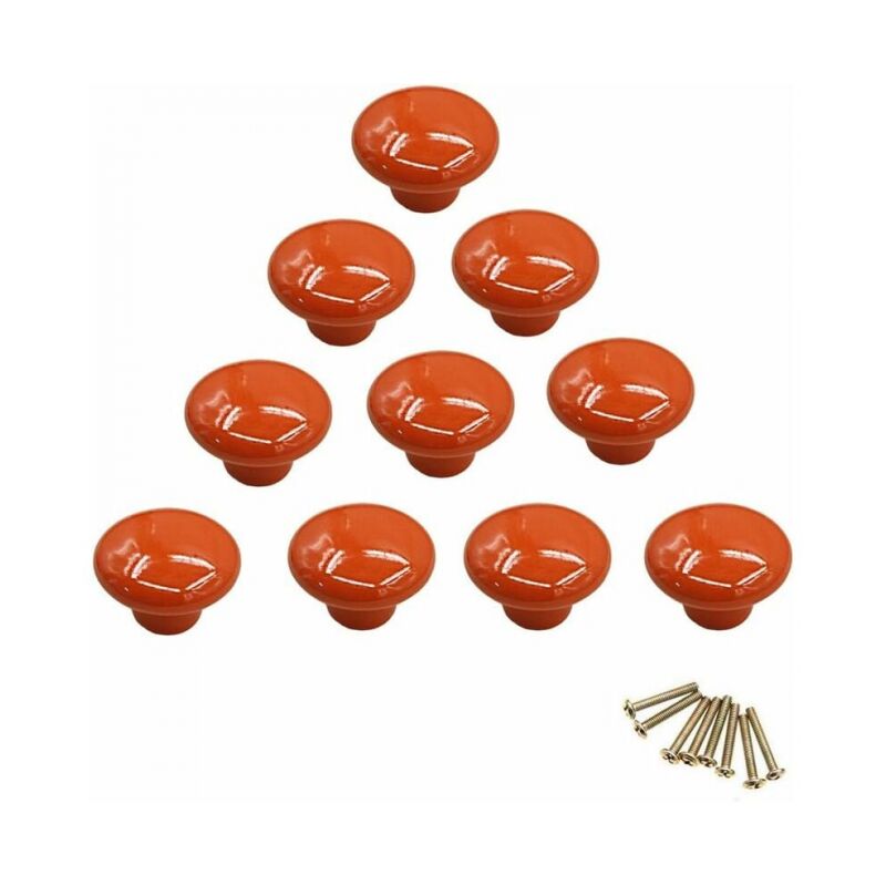 foto del prodotto cyslmuk maniglie pomelli rotondi in porcellana arancione, pomelli per mobili, pomelli per cassetti, maniglie in ceramica, ristrutturazione di
