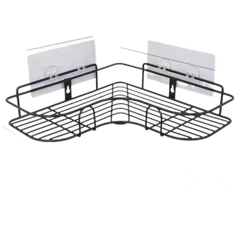 foto del prodotto cyslmuk mensola angolare per doccia senza foratura, mensola nera per bagno, porta sapone per doccia in acciaio inox per bagno, accessori per bagno