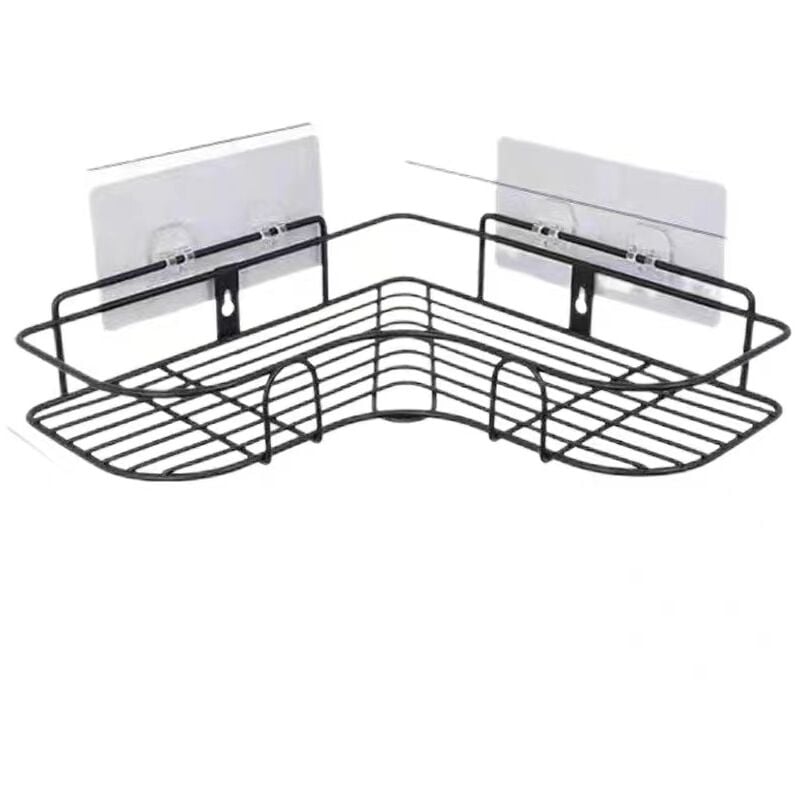 foto del prodotto cyslmuk mensola angolare per doccia senza foratura, mensola nera per bagno, porta sapone per doccia in acciaio inox per bagno, accessori per bagno