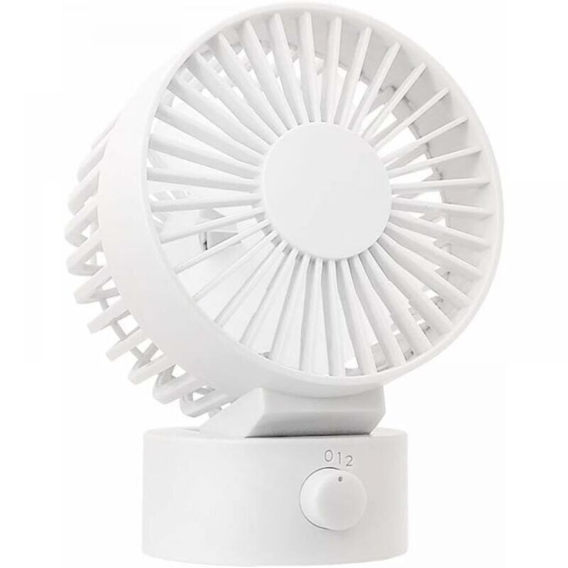 foto del prodotto cyslmuk mini ventilatore da scrivania silenzioso, ventilatore usb portatile personale per ufficio, casa, studio e camera da letto bianco