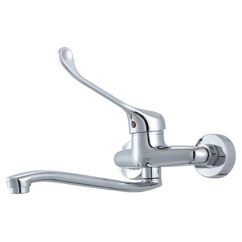 foto del prodotto cyslmuk miscelatore per lavabo da bagno con maniglia medicale, cromato, rubinetto per lavabo argento